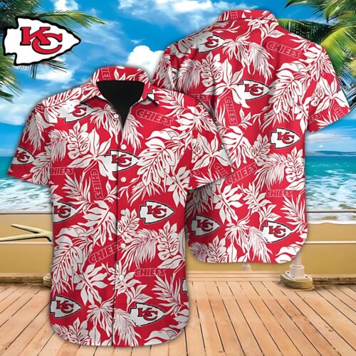 Kansas City Chiefs Tropical Foliage Hawaiian Shirt - ChiefsFam