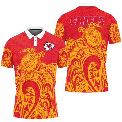 Kansas City Chiefs Turtle Polynesian Pattern Polo Shirt - ChiefsFam