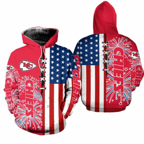 Kansas City Chiefs USA Flag Independence Day Hoodie - ChiefsFam