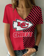 Kansas City Chiefs V-neck Women T-shirt AGCWTS144