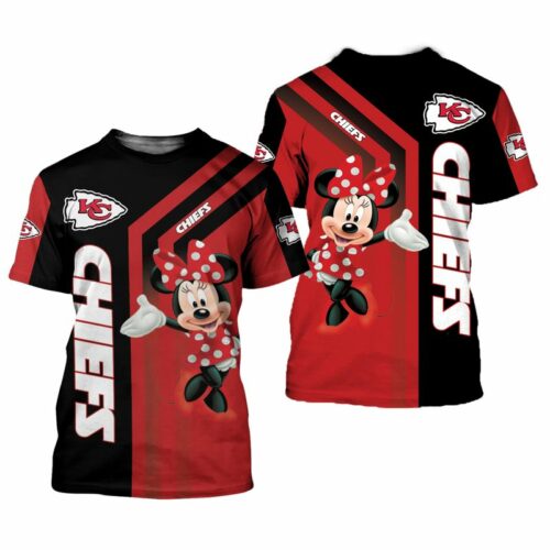 Kansas City Chiefs With Minnie Limited Edition Over Print Full 3d T-Shirts S - 5xl Gts002336 - ChiefsFam