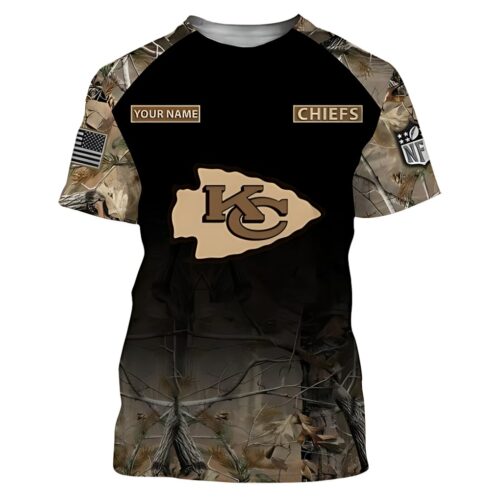 Kansas City Chiefs Woodland Camo T-Shirt - ChiefsFam