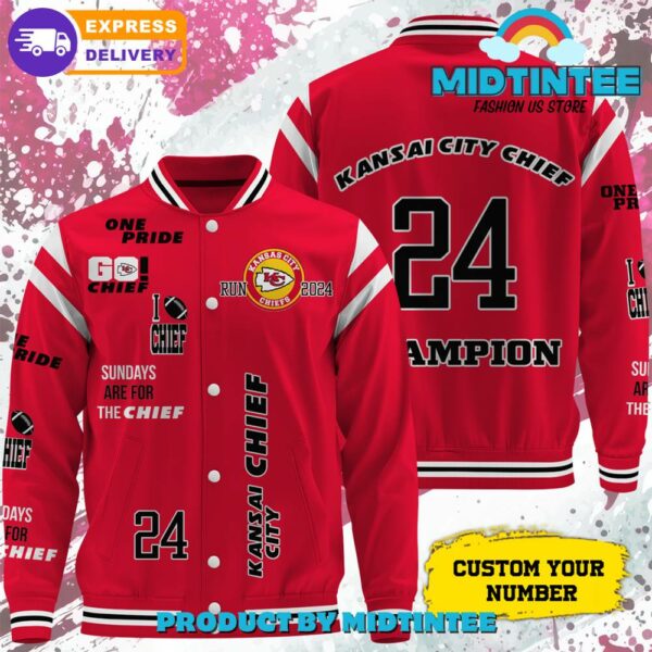 NFL Kansas City Chiefs 2024 Champion Baseball Jacket - Midtintee