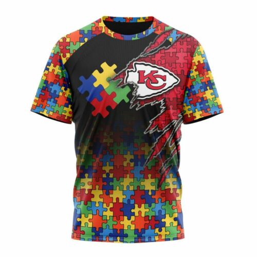 Nfl Kansas City Chiefs Special Autism Awareness Design T-Shirts - ChiefsFam