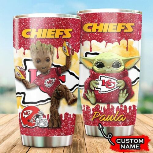 Personalized Grogu Groot Kansas City Chiefs Tumbler - ChiefsFam