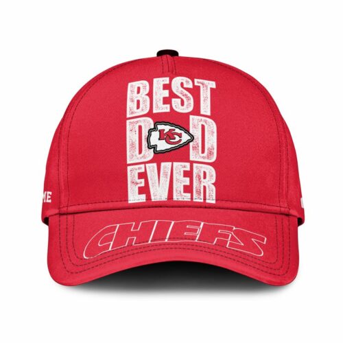 Personalized Kansas City Chiefs Best Dad Ever Baseball Cap - ChiefsFam