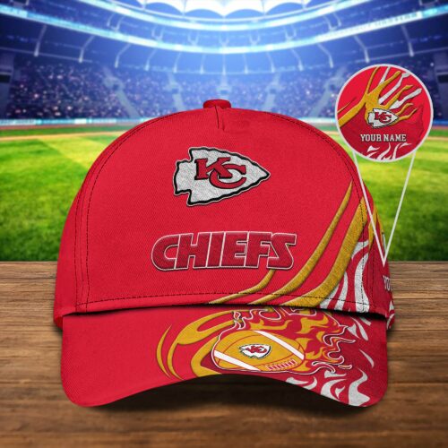 Personalized Kansas City Chiefs Inferno Blaze Baseball Cap - ChiefsFam