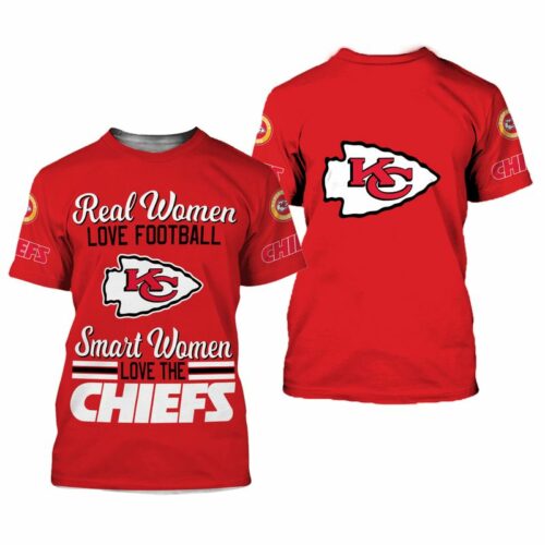 Real Women Love Football Smart Women Love The Kansas City Chiefst-Shirts Size S-5xl New009210 - ChiefsFam