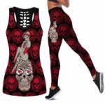 Kansas City Chiefs Halloween Skull Girl Limited Edition All Over Print Combo Leggings Tank Top S-5xl Nla029310 - ChiefsFam