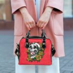 Kansas City Chiefs Skull And Flowers Design Limited Edition Lady Leather Handbag New029510 - ChiefsFam