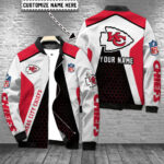 Personalized Kansas City Chiefs White Rush Bomber Jacket - ChiefsFam