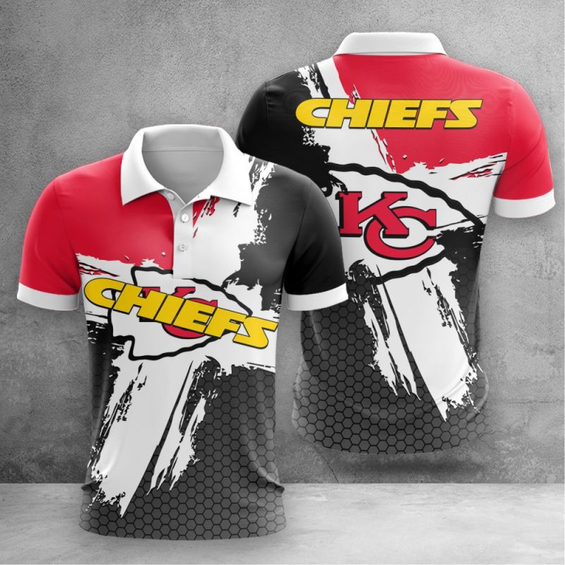 Kansas City Chiefs Classic Stripe 3D Polo Shirt - ChiefsFam