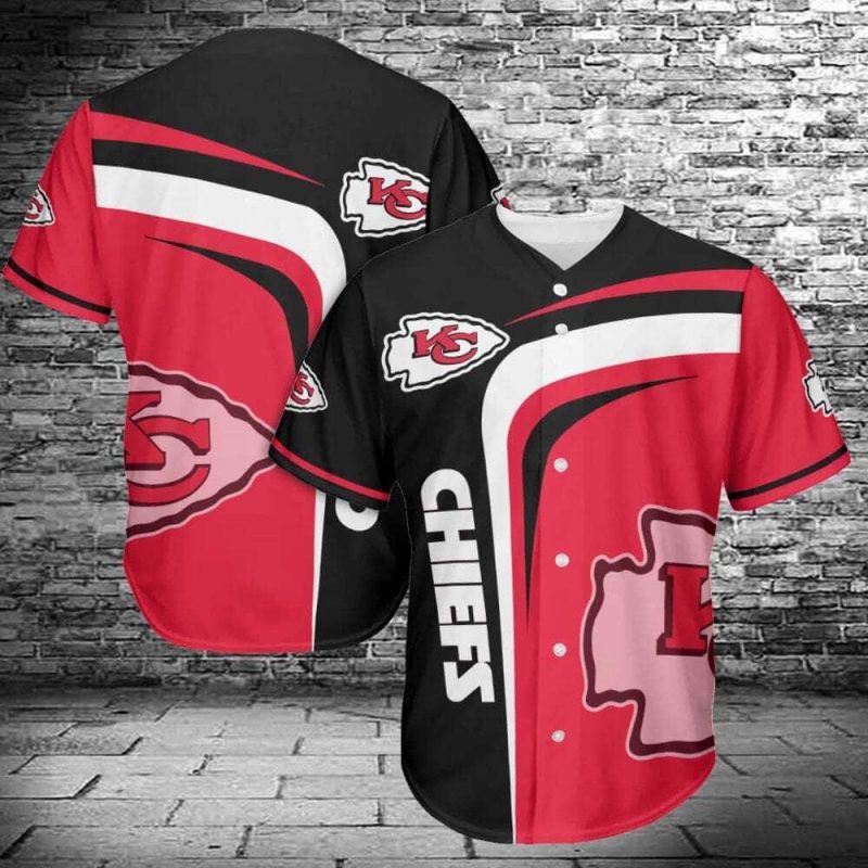 Kansas City Chiefs Red While And Black Baseball Jersey - ChiefsFam