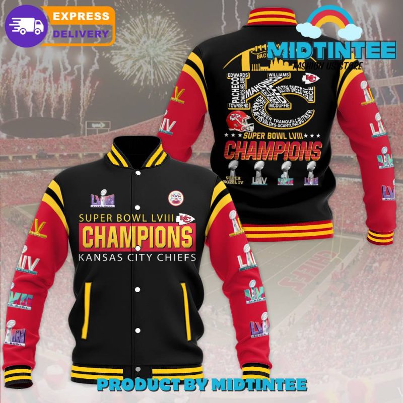 Kansas City Chiefs Super Bowl LVIII Champions Baseball Jacket - Midtintee