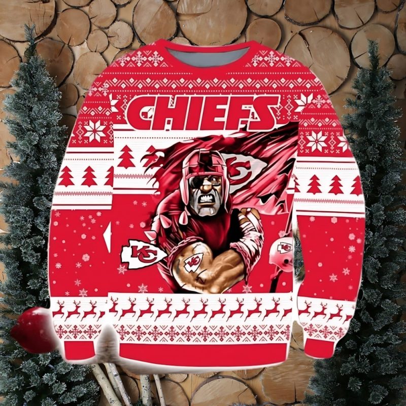 Kansas City Chiefs Superhero Holiday Ugly Christmas Sweater - ChiefsFam
