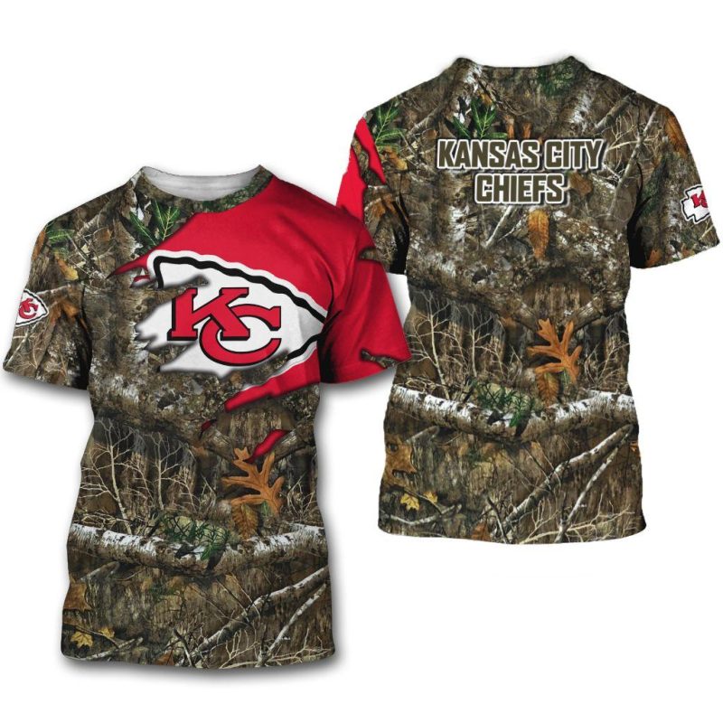 Kansas City Chiefs Woodland Camo Hunting Shirt - ChiefsFam