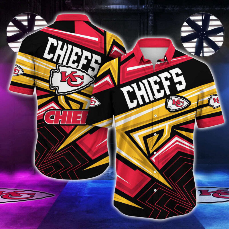 Chiefs Geometric Vibes Bold Hawaiian Shirt - ChiefsFam