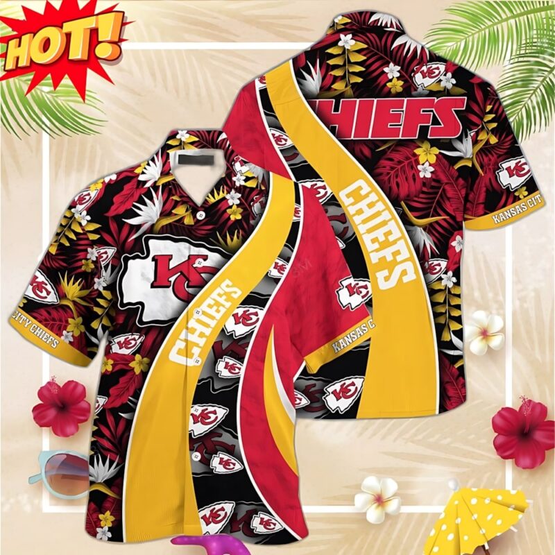 Island Chiefs Black and Yellow Hawaiian Shirt - ChiefsFam