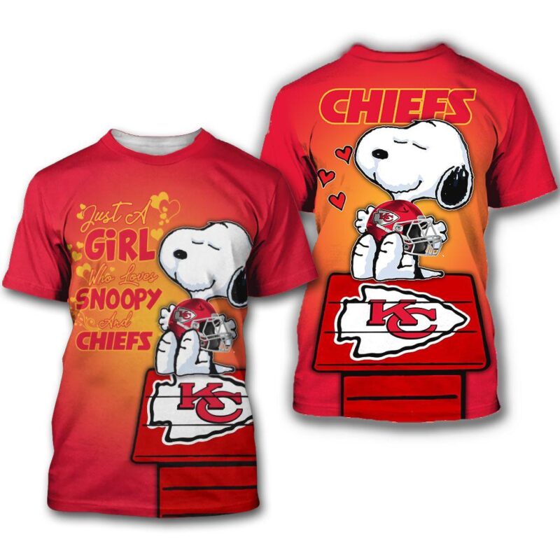 Just A Girl Who Love Snoopy And Chiefs Shirt - ChiefsFam