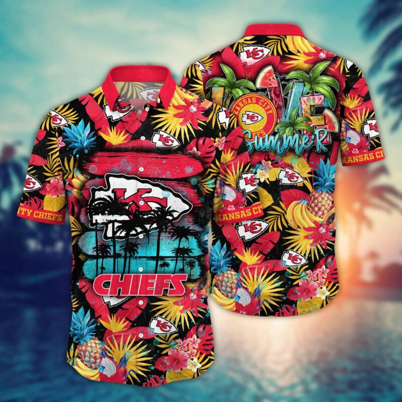 Kansas City Chiefs Aloha Beach Vacation Flower Hawaiian Shirt - ChiefsFam