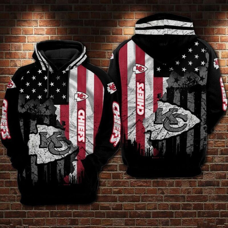 Kansas City Chiefs American Spirit Fan 3D Hoodie - ChiefsFam