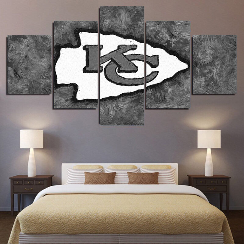 Kansas City Chiefs Art 5 Piece Canvas Art Wall Decor - Canvas Prints Artwork