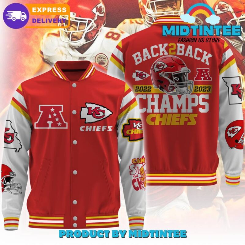 Kansas City Chiefs Back To Back Champs Chiefs Baseball Jacket - Midtintee