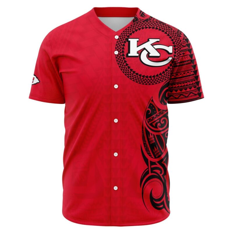 Kansas City Chiefs Baseball Jerseys - Polynesian Design Chiefs Shirts GTS004759 - ChiefsFam