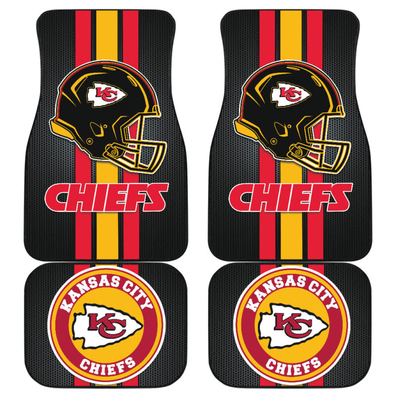 Kansas City Chiefs Car Floor Mats American Football Helmet Car Accessories - ChiefsFam