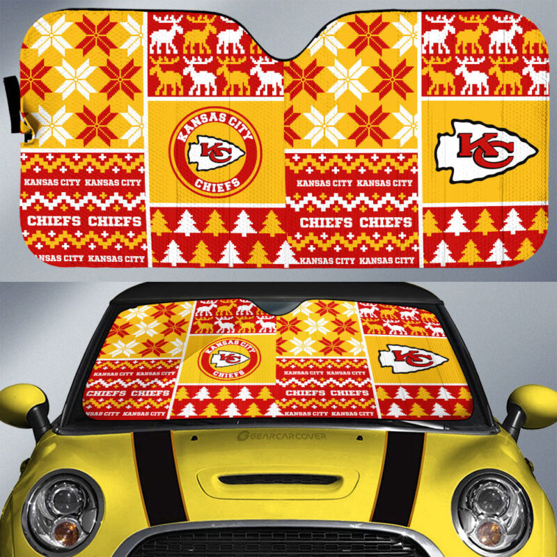 Kansas City Chiefs Car Sunshade Custom Ugly Style Car Accessories