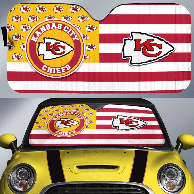 Kansas City Chiefs Car Sunshade Custom US Flag Style