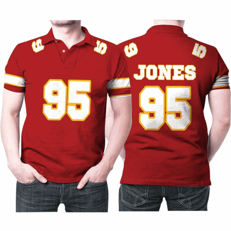 Kansas City Chiefs Chris Jones 95 Great Player Red Polo Shirt - ChiefsFam