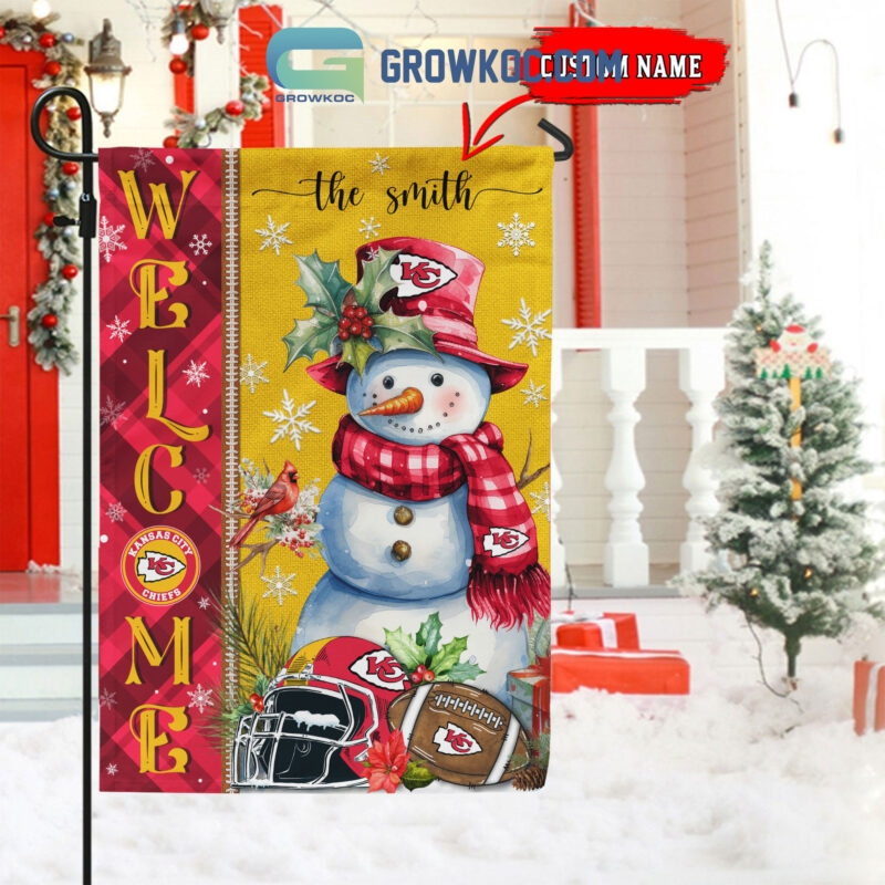 Kansas City Chiefs Christmas Personalized Flag BGFLAG535