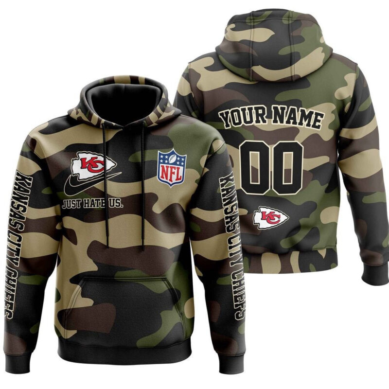 Kansas City Chiefs Combat Camo Custom Hoodie - ChiefsFam