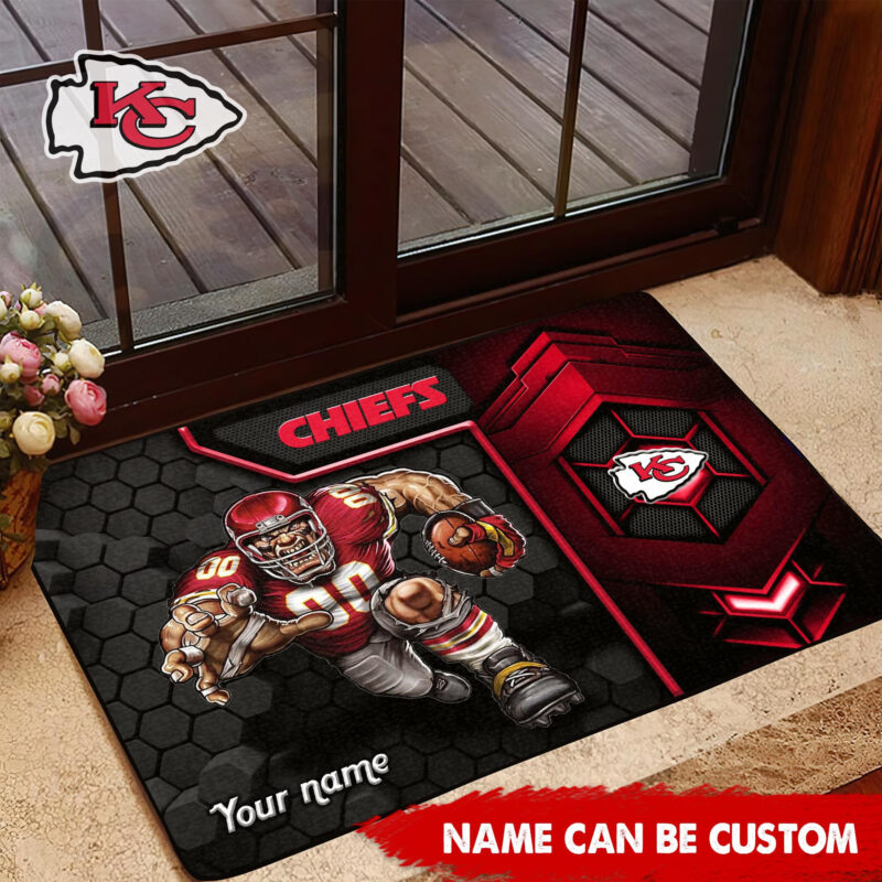 Kansas City Chiefs Custom Blitz Doormat - ChiefsFam