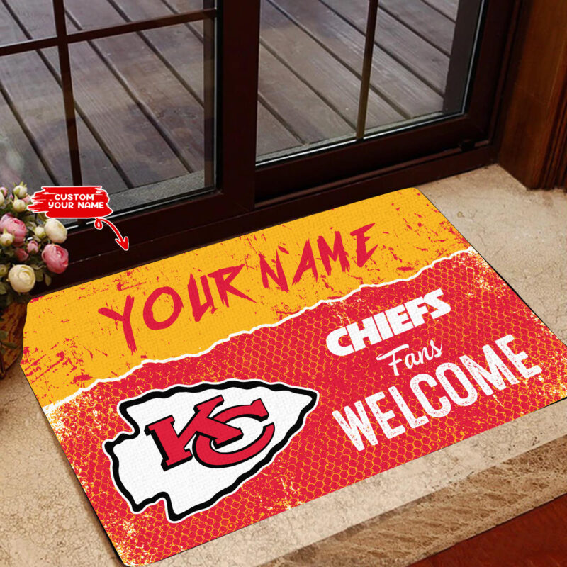 Kansas City Chiefs Custom Welcome Mat - ChiefsFam