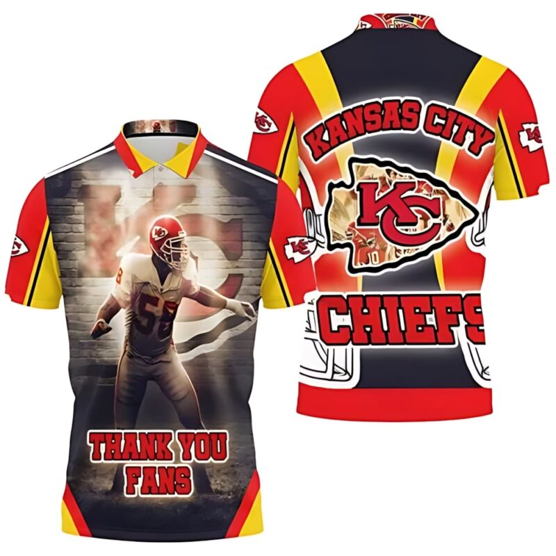 Kansas City Chiefs Derrick Thomas 58 3D Polo Shirt - ChiefsFam