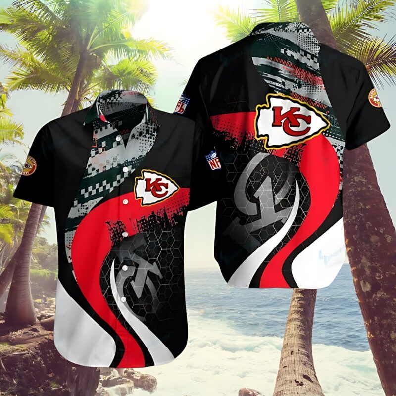 Kansas City Chiefs Digital Camo Hex Hawaiian Shirt - ChiefsFam