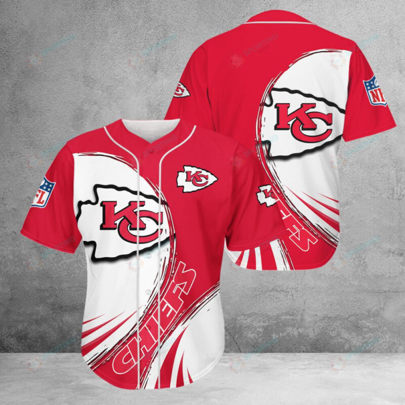 Kansas City Chiefs Dynamic Wave 3D Baseball Jersey - ChiefsFam
