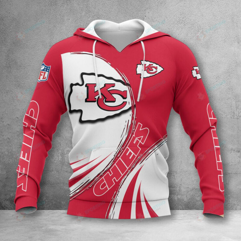 Kansas City Chiefs Dynamic Wave 3D Hoodie - ChiefsFam