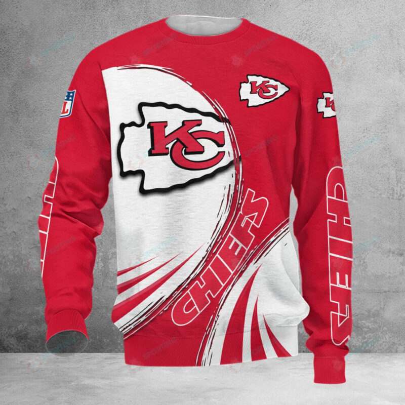 Kansas City Chiefs Dynamic Wave 3D Sweatshirt - ChiefsFam