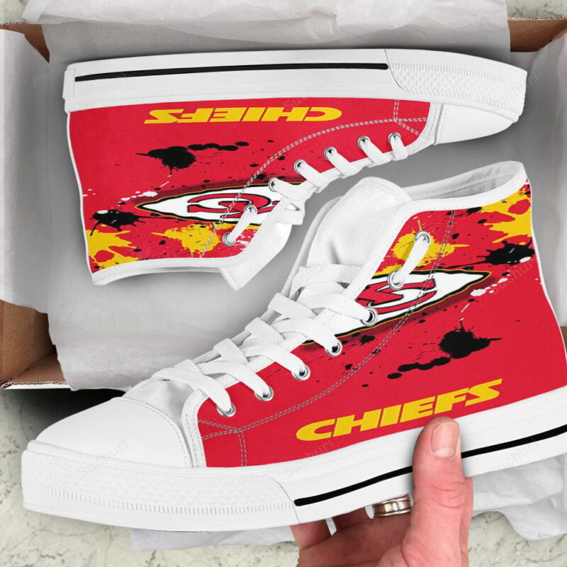 Kansas City Chiefs Emblem Brush High Top Shoes