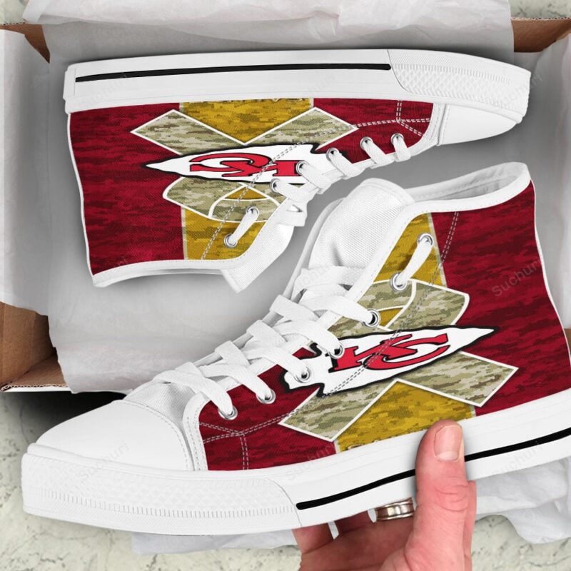 Kansas City Chiefs Emblem Camo High Top Shoes