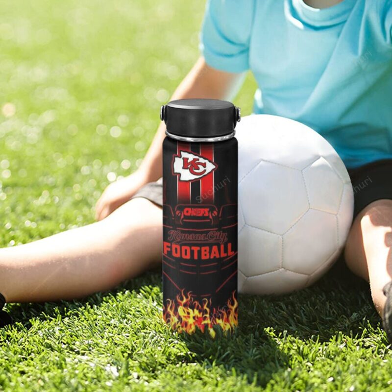 Kansas City Chiefs Emblem Fire Thermos Stainless Steel Bottle