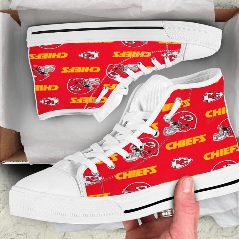 Kansas City Chiefs Emblem Helmet High Top Shoes