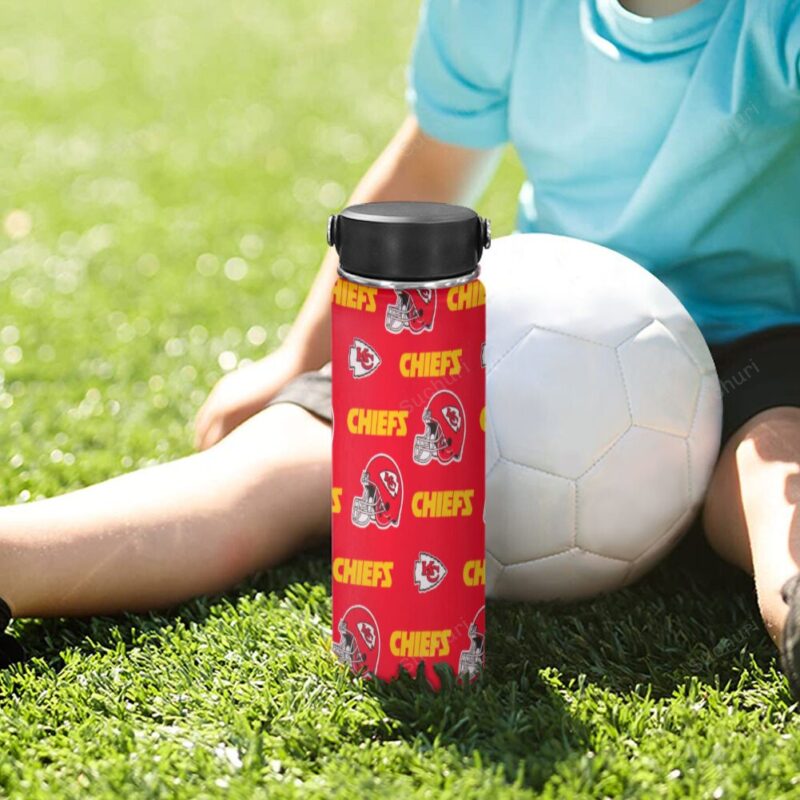 Kansas City Chiefs Emblem Helmet Thermos Stainless Steel Bottle