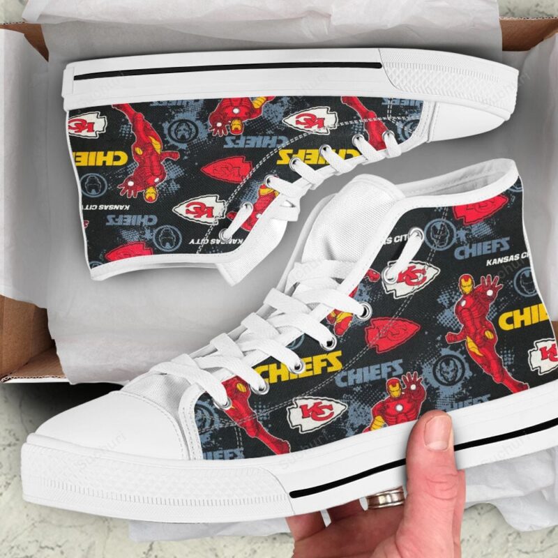 Kansas City Chiefs Emblem Iron Man High Top Shoes