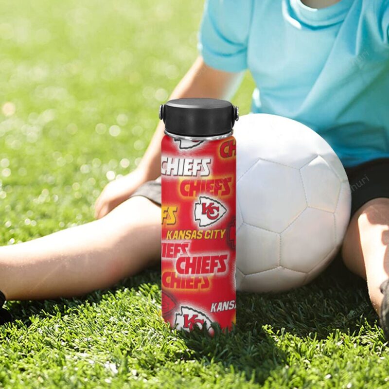 Kansas City Chiefs Emblem v8 Thermos Stainless Steel Bottle
