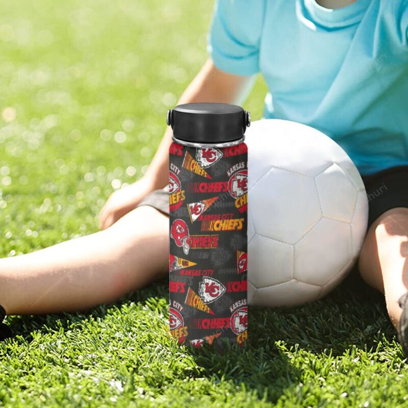 Kansas City Chiefs Emblem v9 Thermos Stainless Steel Bottle