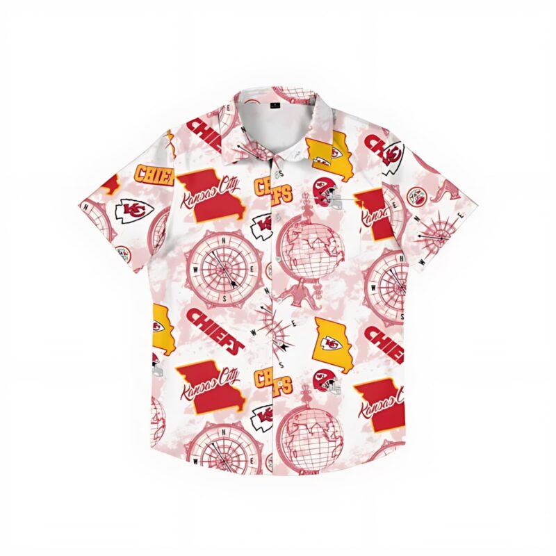 Kansas City Chiefs Explorer Hawaiian Shirt - ChiefsFam